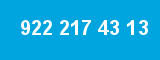 922 217 43 13 922 217 43 13
